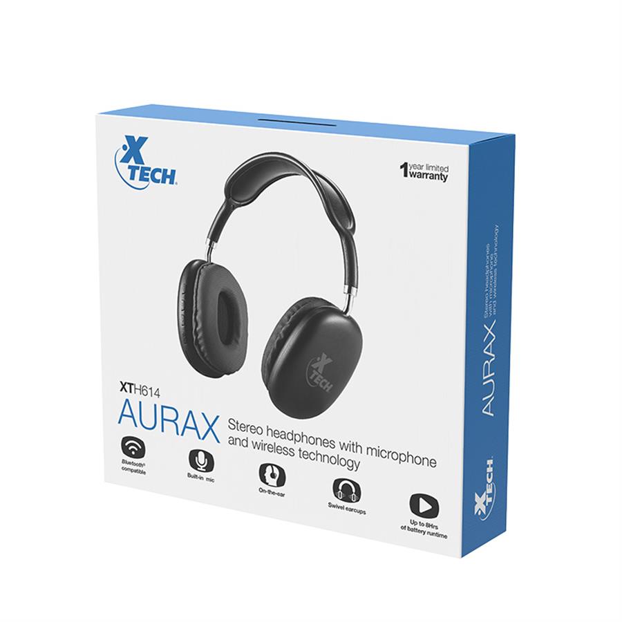 Auriculares vincha bluetooth inalambricos Xtech XHT614 Aurax Negros
