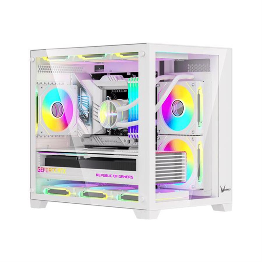 Gabinete gamer Formula V Line CRYSTAL Z5 1 FAN Blanco