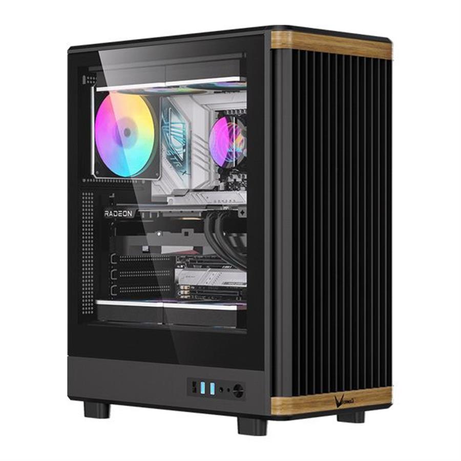 Gabinete gamer Formula V Line Timberline T1 4 FAN Negro
