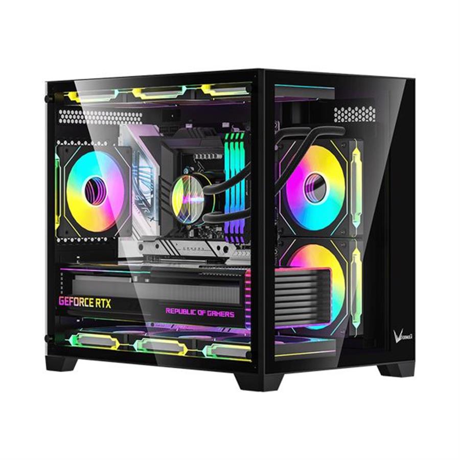 Gabinete gamer Formula V Line CRYSTAL Z5 1 FAN Negro