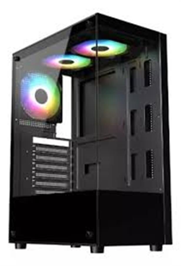 Gabinete Syx Gamer Vidrio Templado + 3 Cooler 120mm Frgb