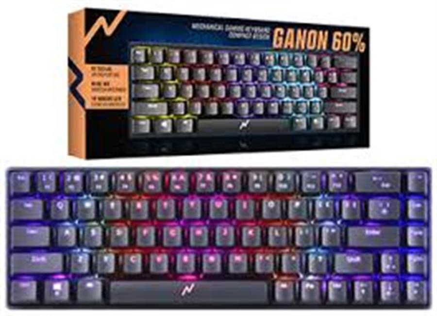 Teclado mecánico Noga Ganon 65% retroiluminado LED Rainbow