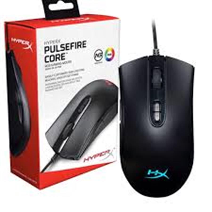 Mouse gamer HyperX Pulsefire core RGB 6200DPI Negro