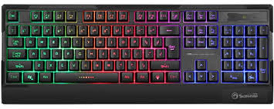 Teclado de membrana Marvo K606 RGB para juegos Negro