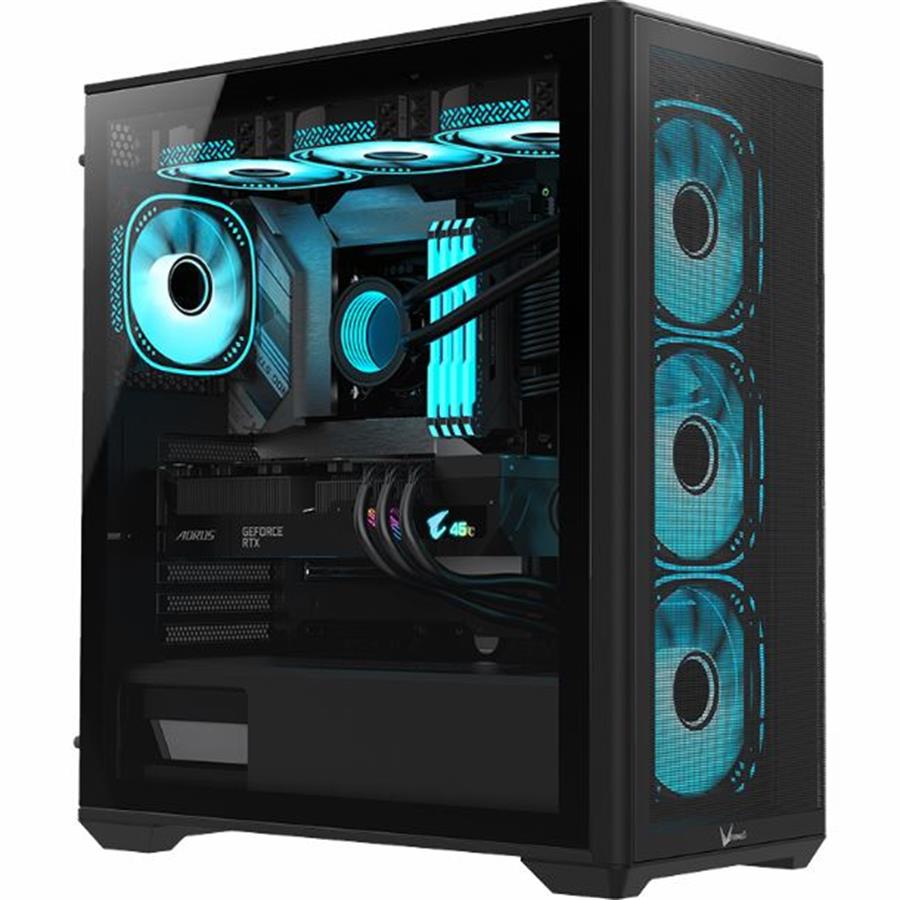 Gabinete gamer Formula V Line AIR POWER G8 FLOE 5 Fan ARGB Negro