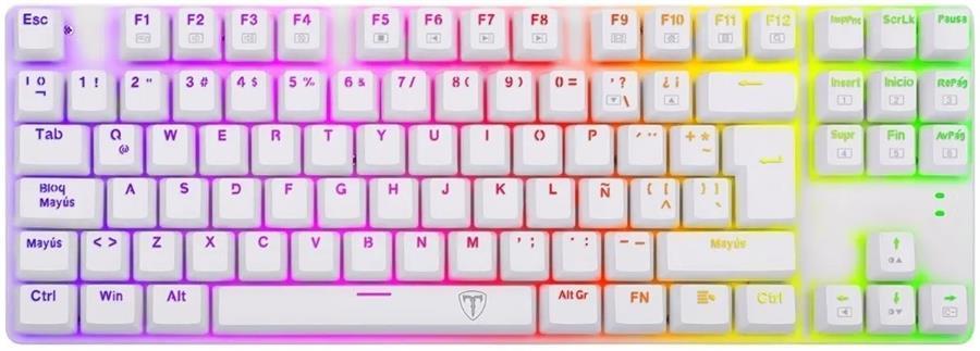 Teclado gamer T-Dagger Bora T-TGK313-RD RGB Blanco