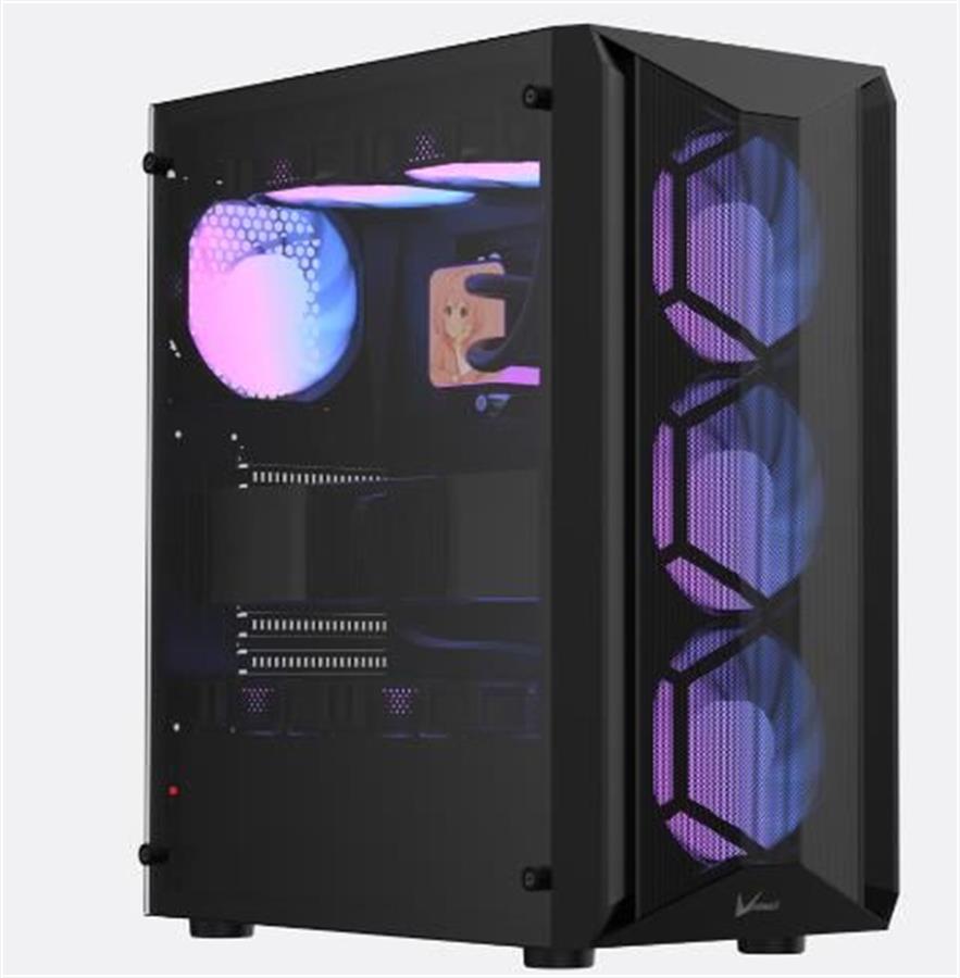 Gabinete gamer Formula V Line AIR POWER G1 Plus 4 Fan ARGB Negro