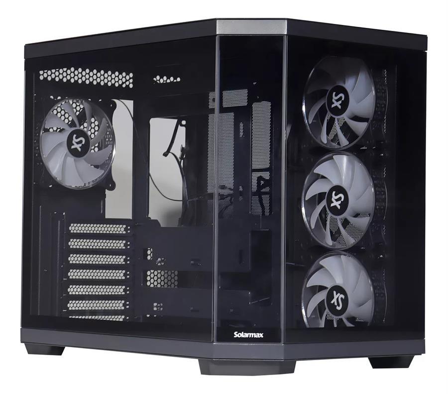 Gabinete gamer Solarmax CM-B950 4 FAN ARGB Negro