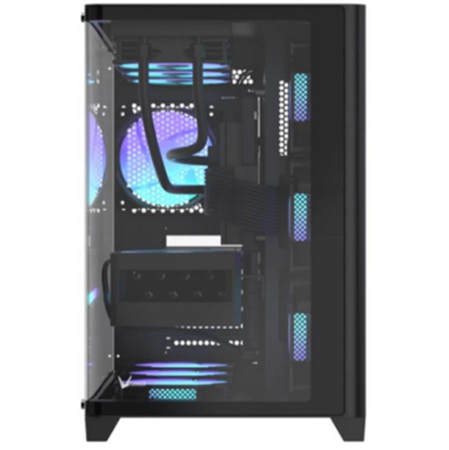 GABINETE GAMER FORMULA V LINE CRYSTAL U2 FLOE BLACK 4 Fans ARGB